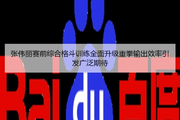 张伟丽赛前综合格斗训练全面升级重拳输出效率引发广泛期待